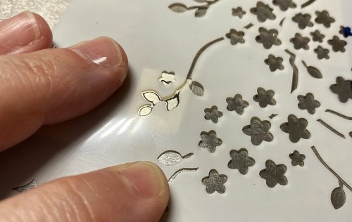 Susan LeGuyader's Sawing Tiny Shapes - , Metalwork, Sawing, Saw, Wire Saw, Place your stencil on your sheet metal 